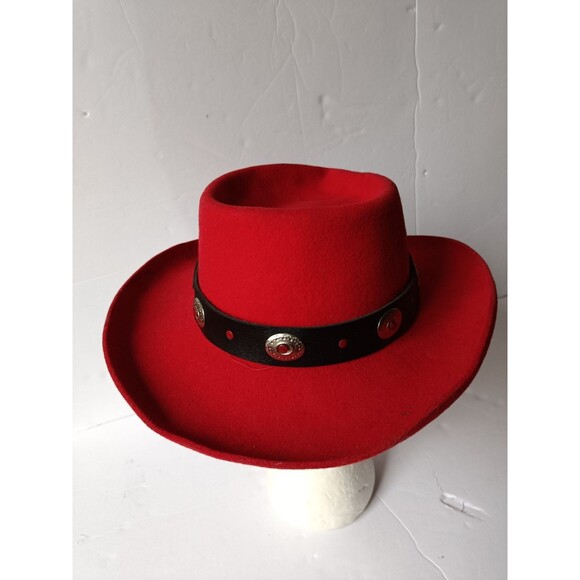 LHC Brand Western Lady Gambler Hat Women's Size Medium Felt Concho Made In USA - Picture 5 of 9